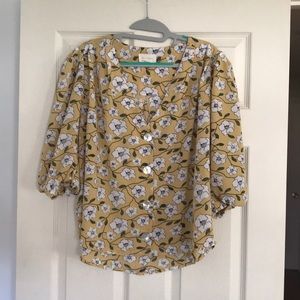Yellow flower print top